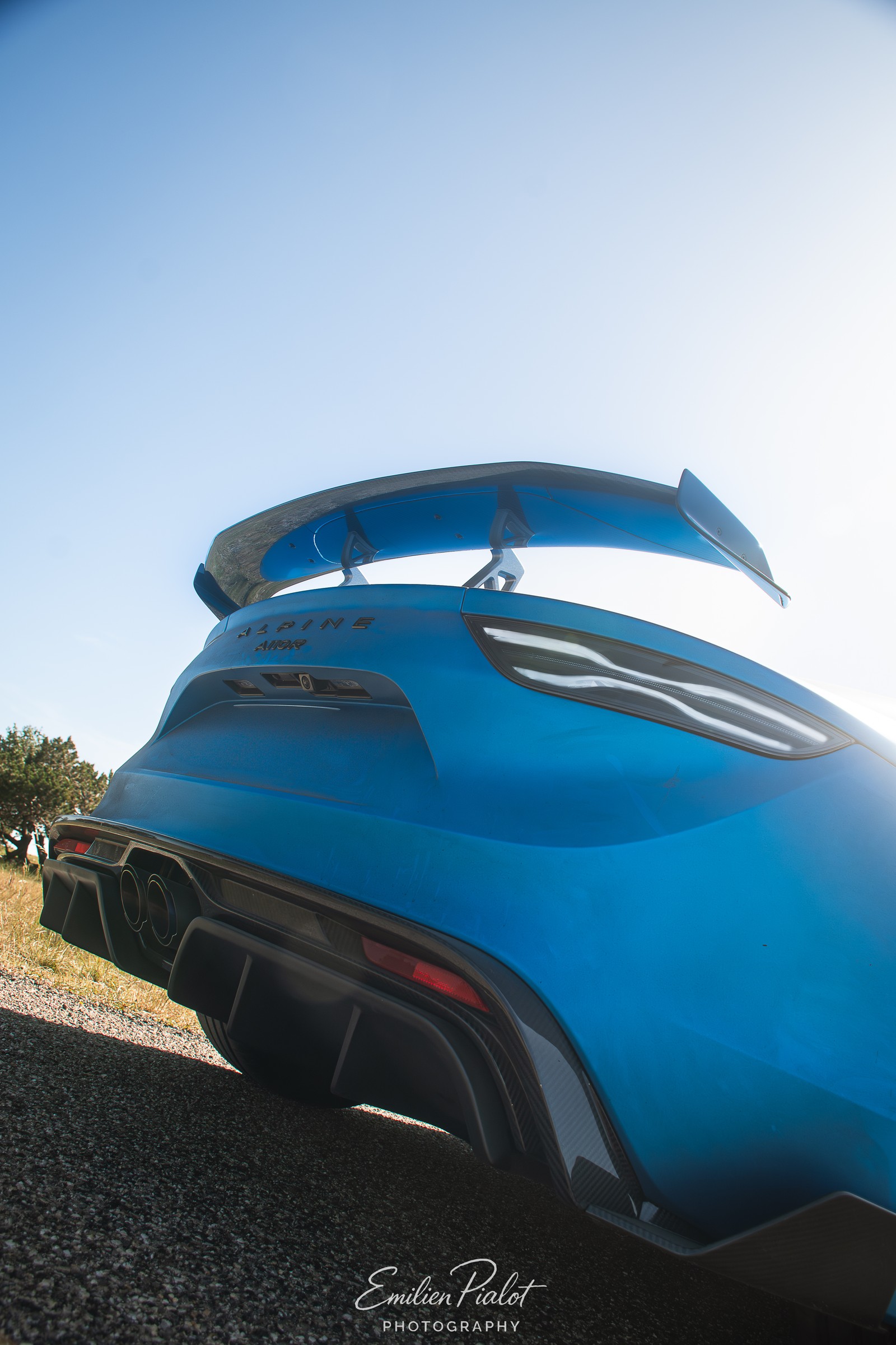 Alpine A110R, vue arrière, aileron et diffuseur